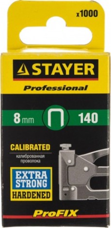 Скоба STAYER MASTER 8 мм для степлера плоские тип 140, 1000 шт [31610-08]