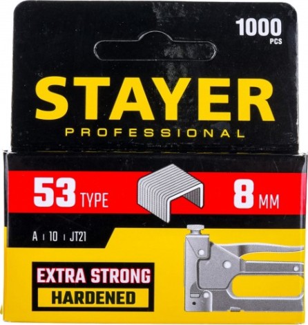 Скоба STAYER MASTER 8 мм для степлера тонкие тип 53, 1000 шт [3159-08_z02]