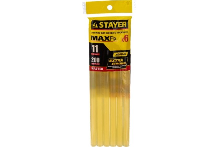Стержень клеевой STAYER MASTER для (термоклеящих) пистолетов, цвет желтый по бума [2-06821-Y-S06]