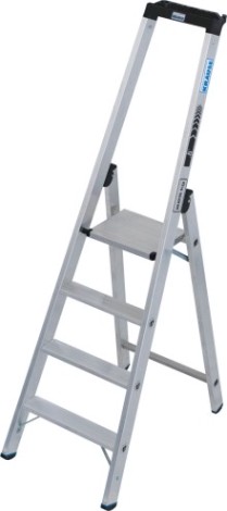 Стремянка алюминиевая KRAUSE STABILO 4 ступени, 225 кг, высокая дуга [135025]