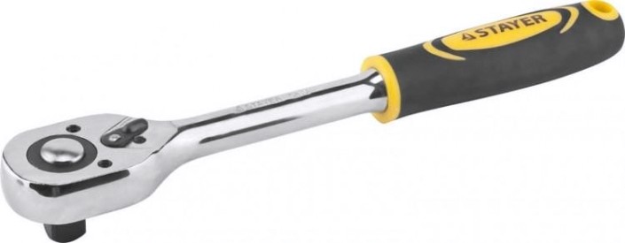 Трещотка STAYER PROFI для торцовых головок сr-v сталь, 45 зубцов, 1/2" [27786-1/2]