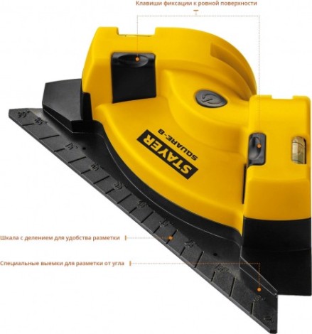 Угольник лазерный STAYER SQUARE-8 для кафеля [34928]