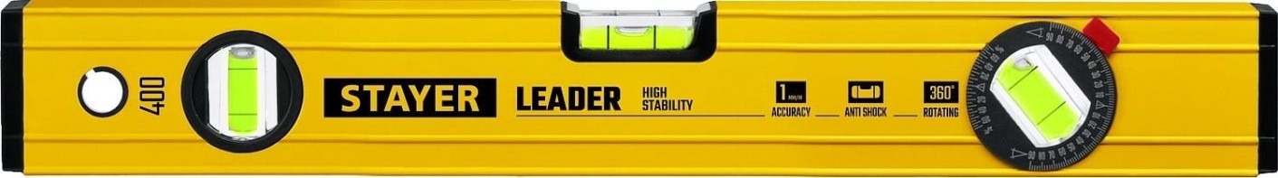 Уровень строительный STAYER LEADER фрезерованный 400 мм [3466-040_z01]