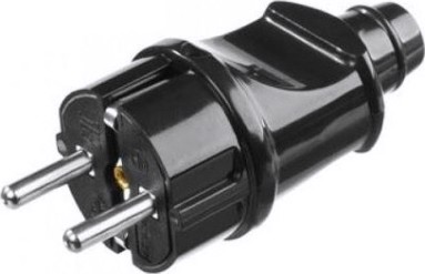Вилка электрическая с заземлением STAYER MASTER 16а/220в, черная, 55160-B [55160-B]
