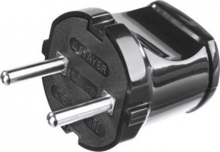 Вилка электрическая STAYER MASTER 6а/220в, черная, 55150-B [55150-B]