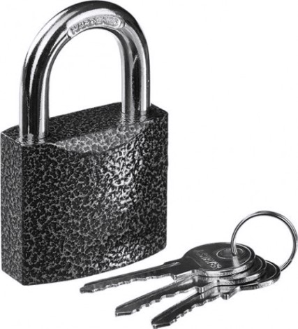 Замок STAYER STANDARD навесной, металлический корпус, закаленная дужка, [37160-38]
