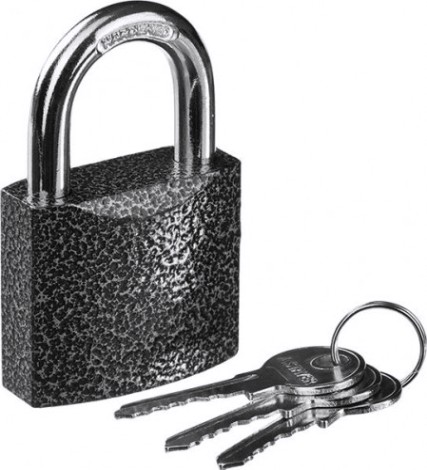 Замок STAYER STANDARD навесной, металлический корпус, закаленная дужка, [37160-50]