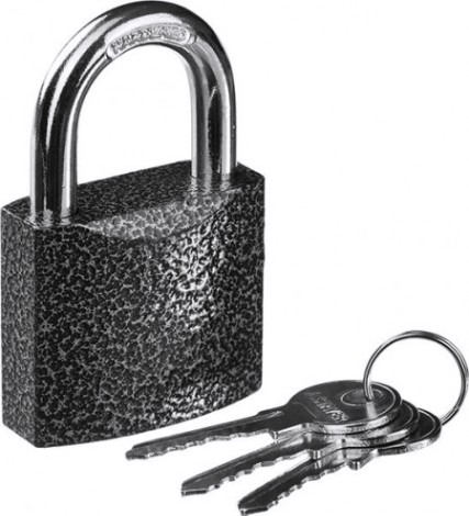 Замок STAYER STANDARD навесной, металлический корпус, закаленная дужка, [37160-75]