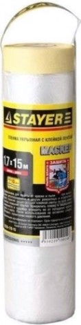 Защитная пленка STAYER PROFESSIONAL с клейкой лентой "маскер", hdpe, 9мкм, 1,7х15м [12255-170-15]